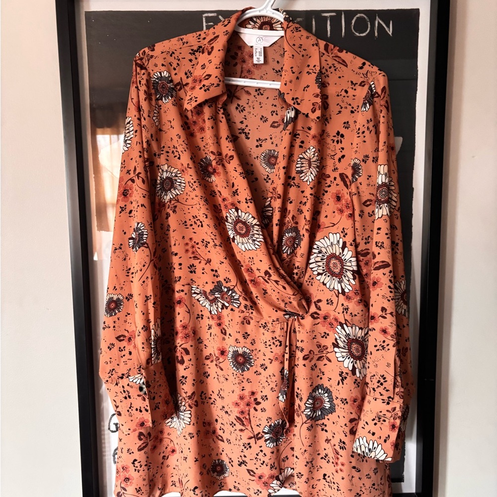 A MTL 1980 Floral Blouse 1x